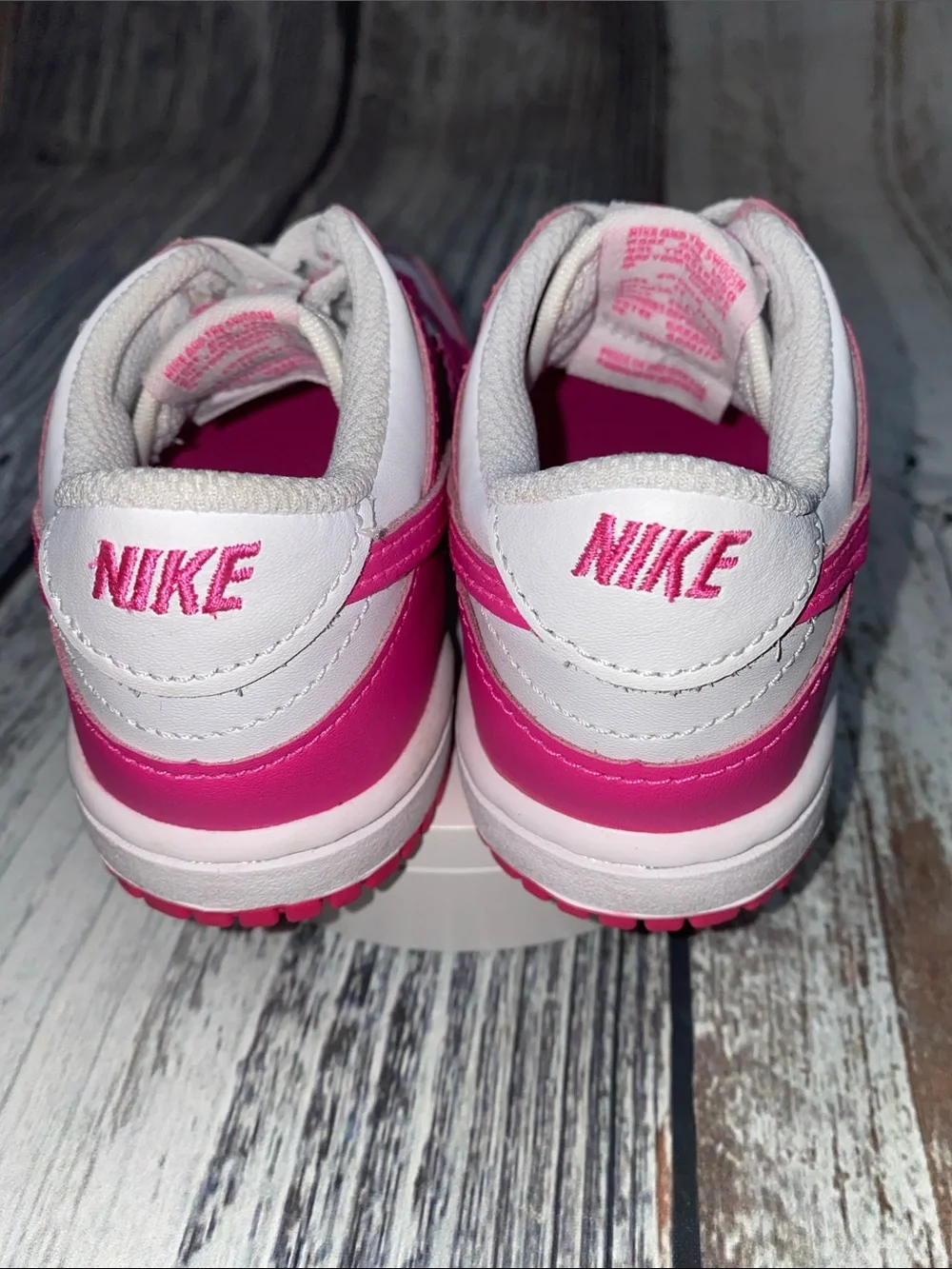 Nike Dunk Low (TD) White & Hyper Pink Toddler Sneakers Size 8C